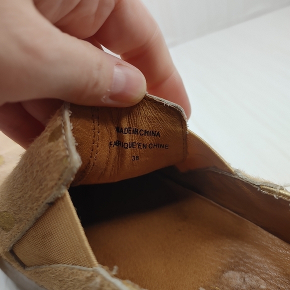 Free‎ People Varsity Golf Slip On Sneaker Leather Calf Hair Animal Print EU 38 - Picture 9 of 11